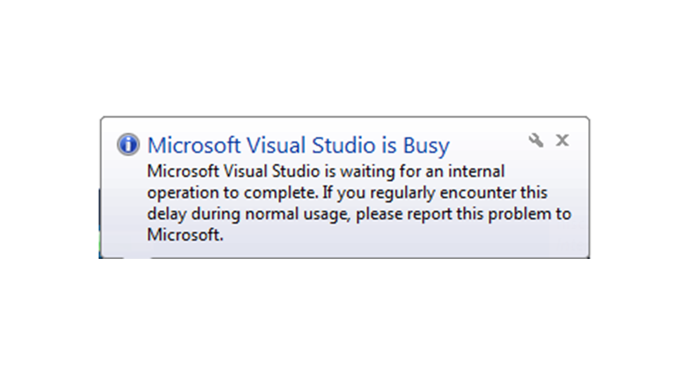 RESOLVIDO: "Microsoft Visual Studio 2015 is busy"